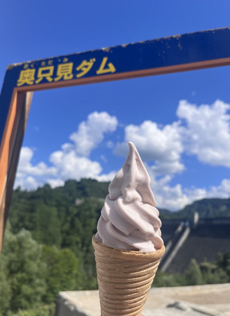 【奥只見レイクハウス】山ぶどうソフトクリーム