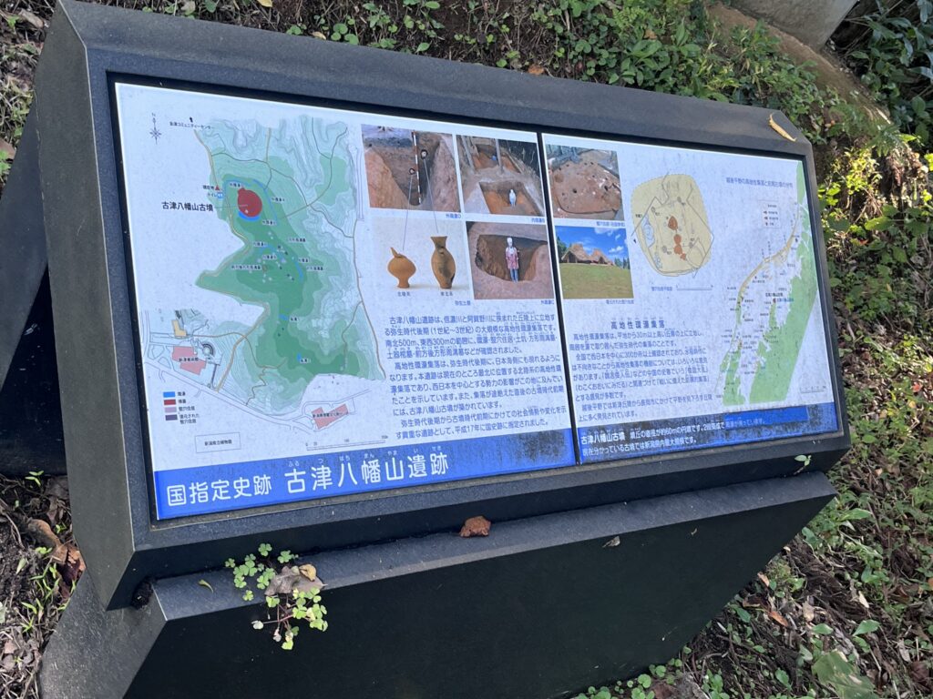 古津八幡山遺跡の説明看板