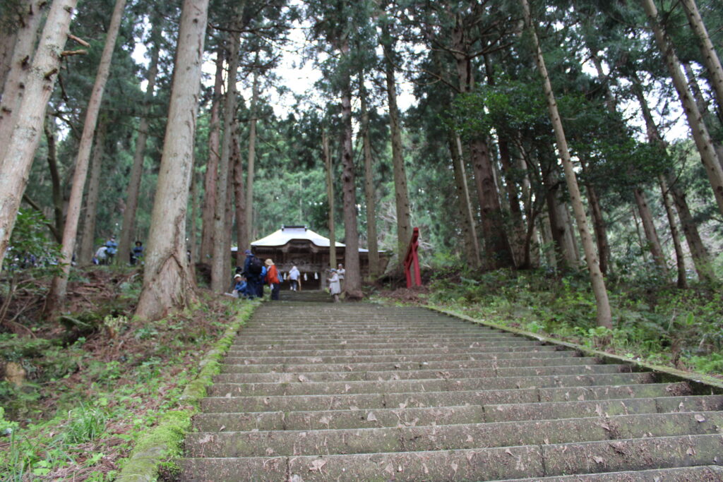 近くから見た石段