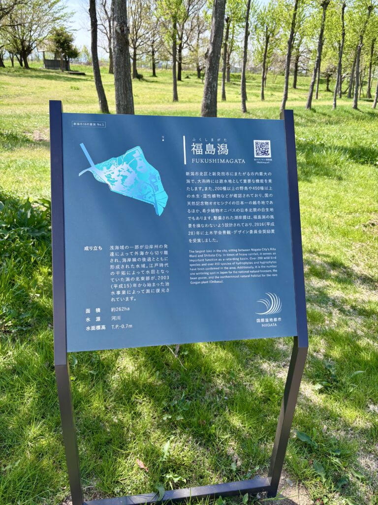 福島潟の説明看板