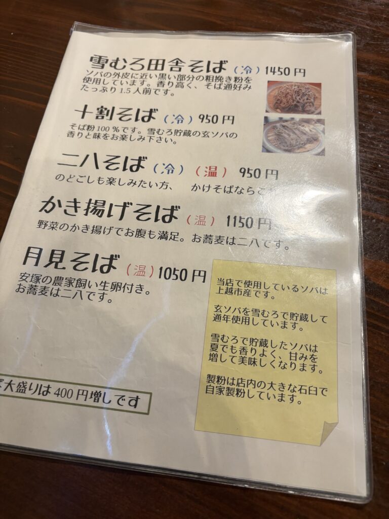メニュー表2