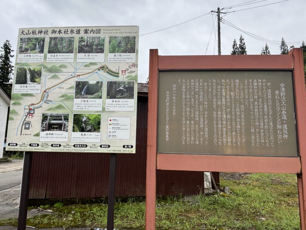 御本社参道案内図と説明看板