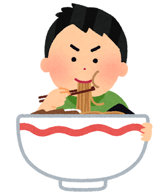大食いをしている人のイラスト