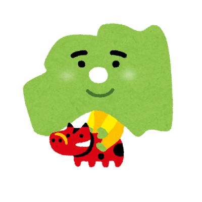 福島県の形をしたキャラクターのイラスト