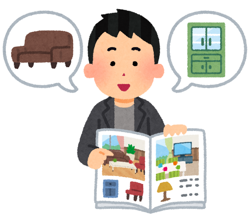 男性のインテリアコーディネーターのイラスト