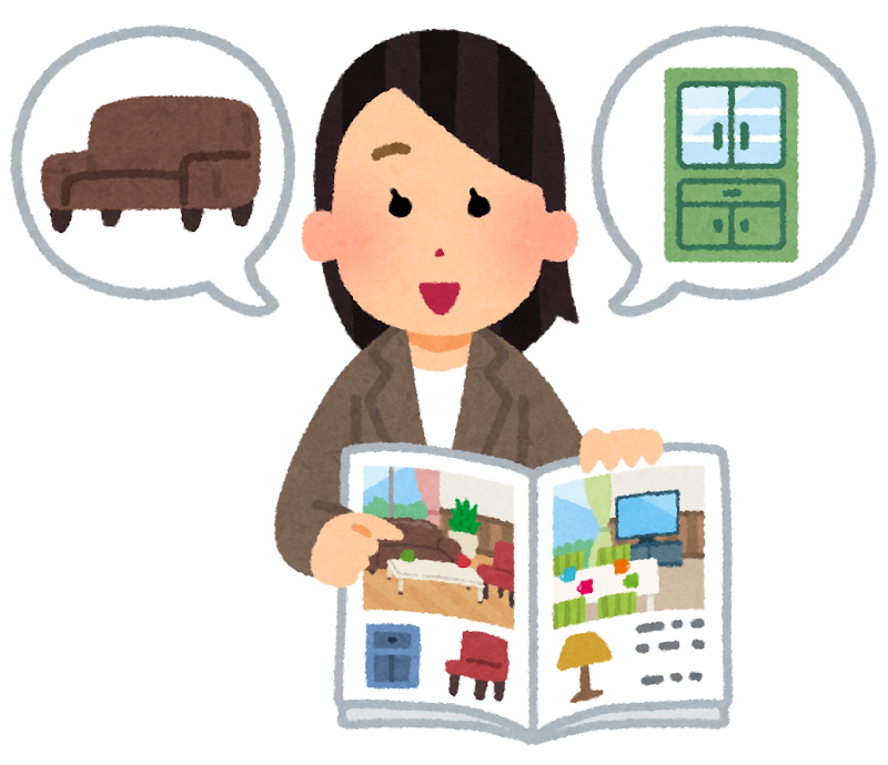 女性のインテリアコーディネーターのイラスト
